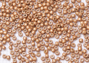Бисер Япония круглый 11/0 10 г PF0551F гальванизированный, розовое золото